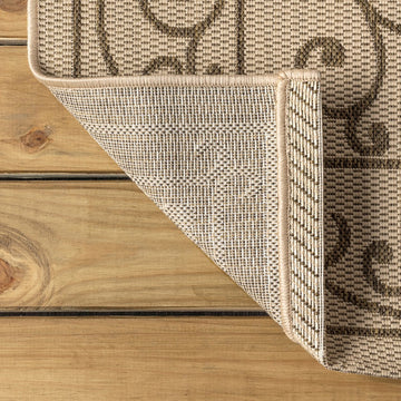 Charleston Vintage Filigree Textured Weave Indoor/outdoor Octagon Rug